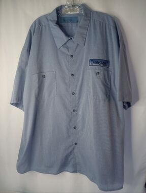 *Disneyland Light Blue Short Sleeve Button Down Work Shirt Size 4XL